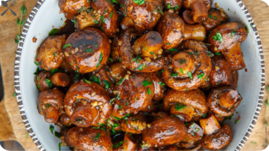 Balsamic Soy Roasted Garlic Mushrooms