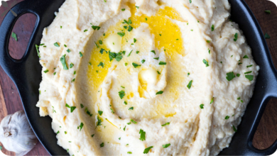 Horseradish mashed parsnips and celery root