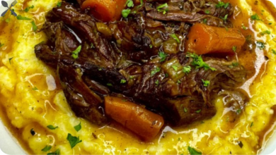 Pot Roast with Creamy Gruyère and Parmesan Polenta