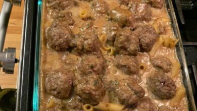 Swedish Meatball Noodle Bake