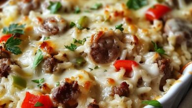 Cheesy Philly Rice Bake