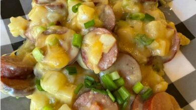Crockpot Cheesy Potatoes and Kielbasa