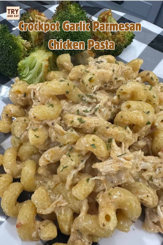 Crockpot Garlic Parmesan Chicken Pasta