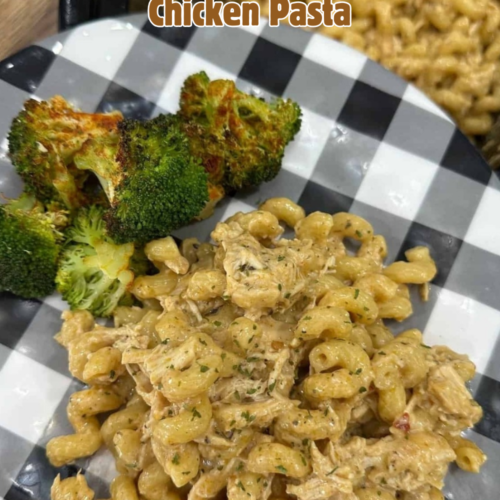 Crockpot Garlic Parmesan Chicken Pasta