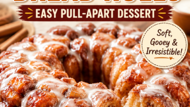 Gooey monkey bread cinnamon rolls topped with sweet icing and cinnamon sugar glaze