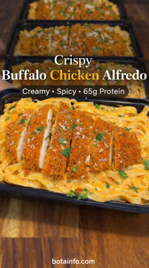 Crispy Buffalo Chicken Alfredo – High Protein Comfort Food Dinner