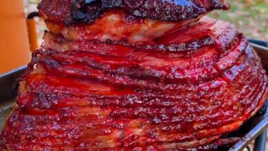 Raspberry Bourbon Glazed Ham