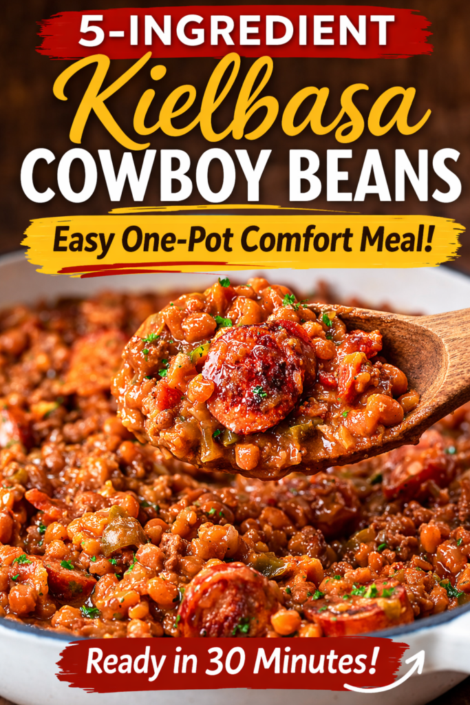 5-Ingredient Kielbasa Cowboy Beans – Easy One-Pot Comfort Dinner