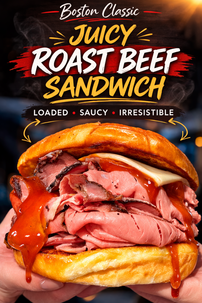 Boston’s Roast Beef Sandwich – Juicy, Saucy & Loaded Classic