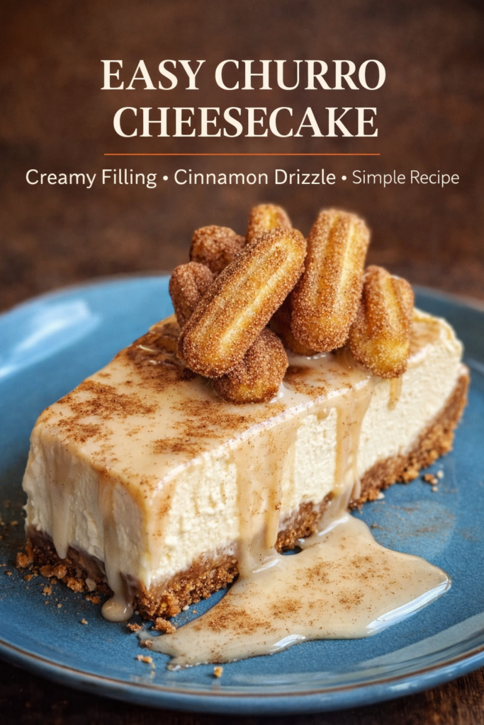 Easy Churro Cheesecake with Cinnamon Drizzle (Creamy & Irresistible Dessert)