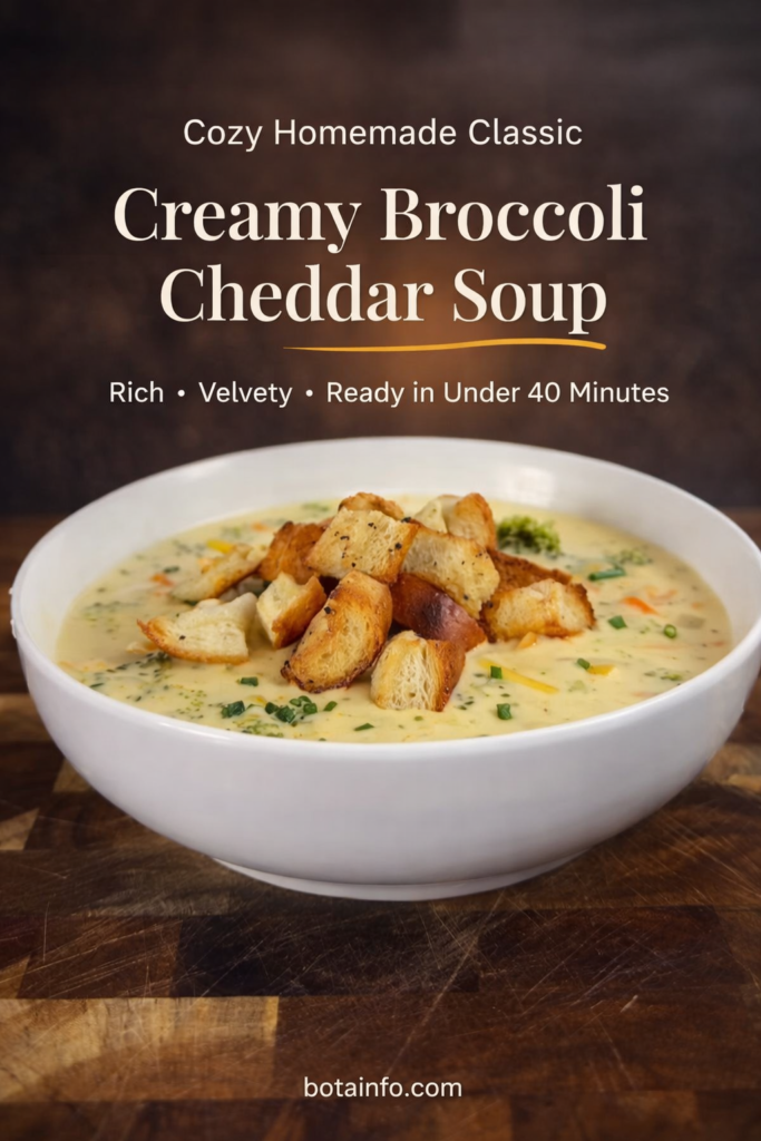 Creamy Broccoli Cheddar Soup Recipe – Easy Homemade Comfort Food
