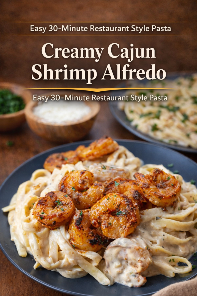 Creamy Cajun Shrimp Alfredo Pasta Recipe (Easy Weeknight Dinner)