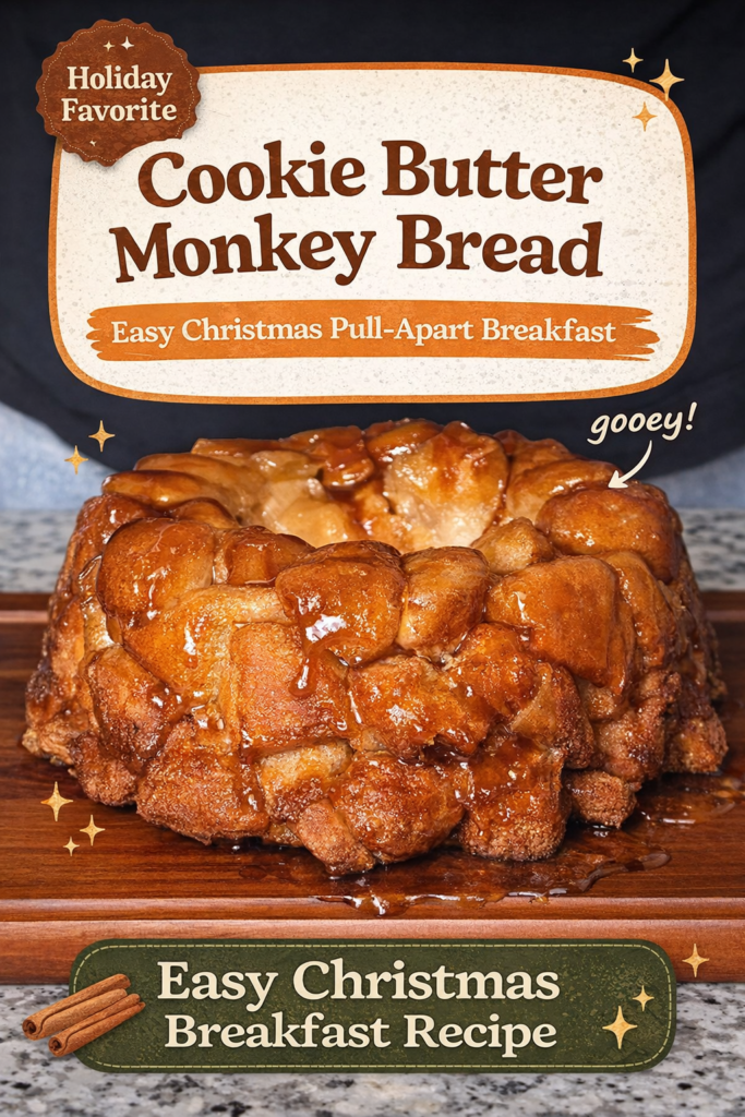 Easy Cookie Butter Monkey Bread with Biscuits – Gooey Christmas Breakfast
