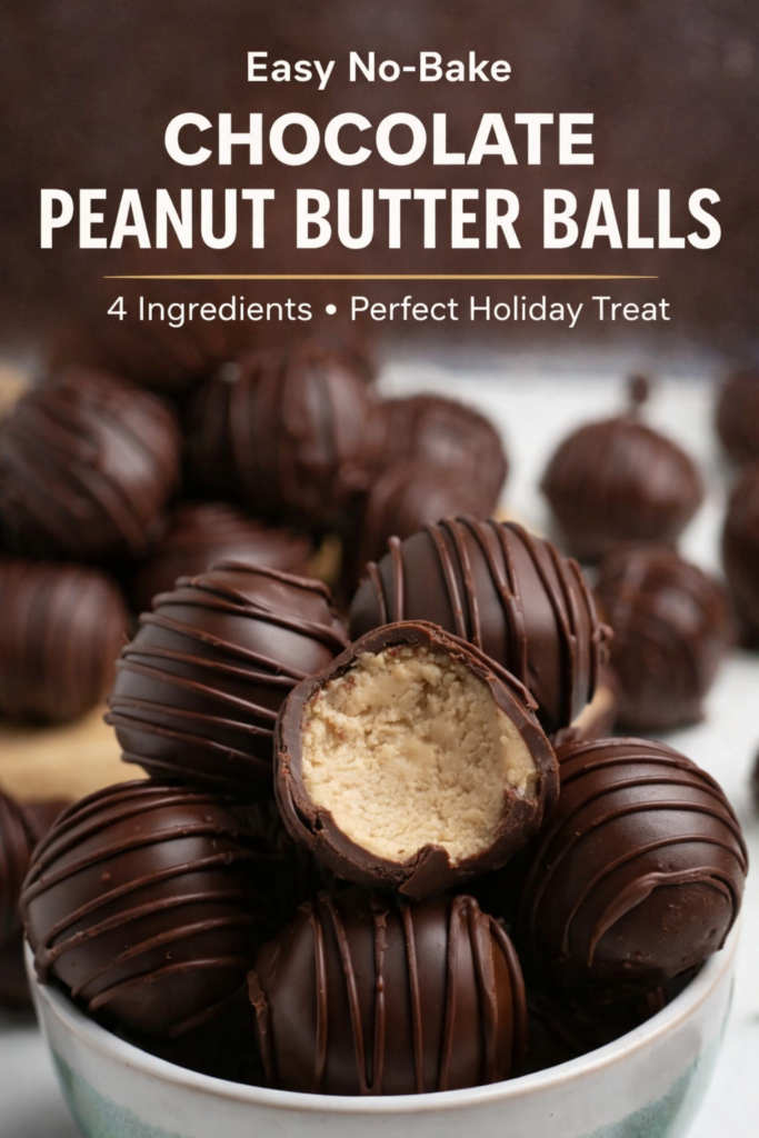 Easy No-Bake Chocolate Peanut Butter Balls Recipe (Perfect Holiday Treat)
