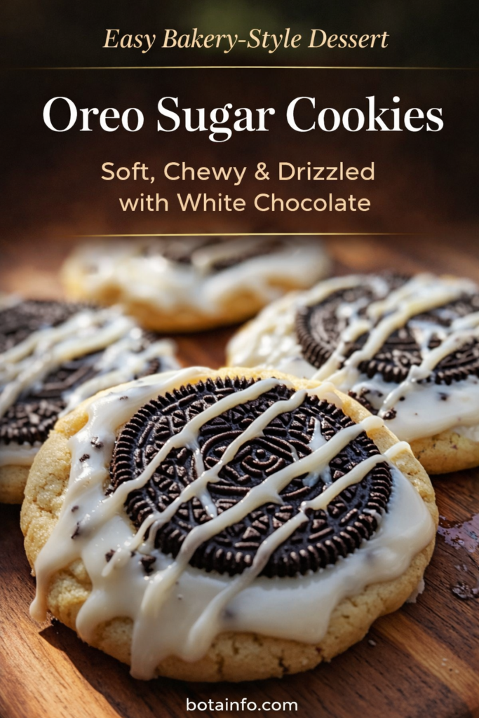 Easy Oreo Sugar Cookies with White Chocolate Drizzle Recipe