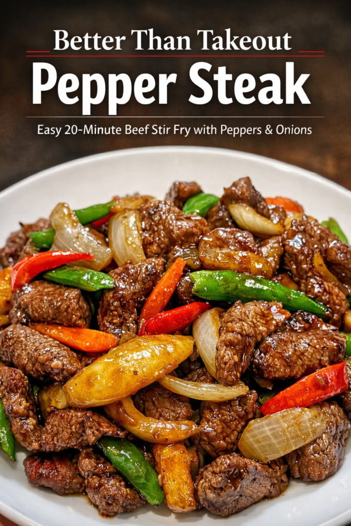 Old-Fashioned Pepper Steak and Rice – Easy 30-Minute Skillet Dinner