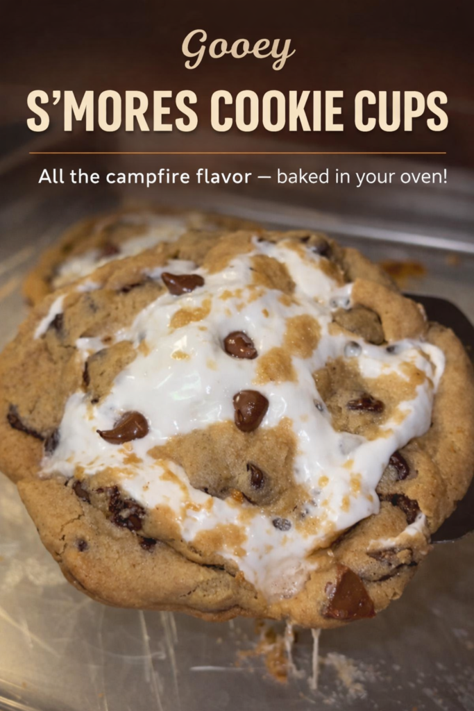 Gooey S’mores Cookie Cups – Easy Oven-Baked Campfire Dessert