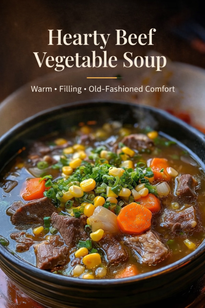 Hearty Beef Vegetable Soup (Old-Fashioned Comfort Food)