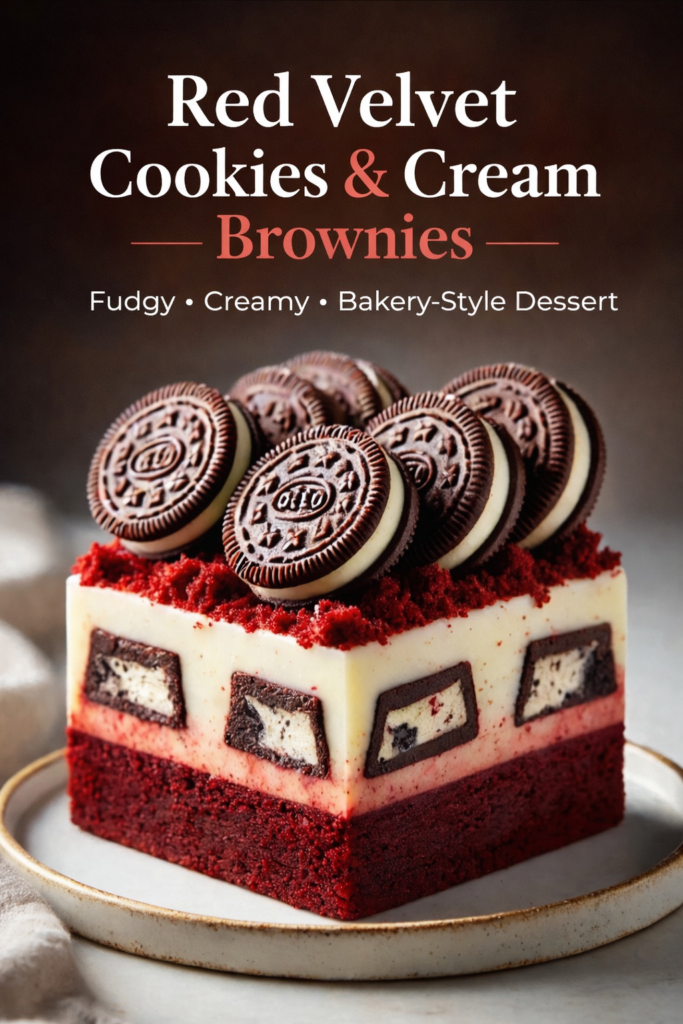 Red Velvet Cookies & Cream Cheesecake Brownies Recipe