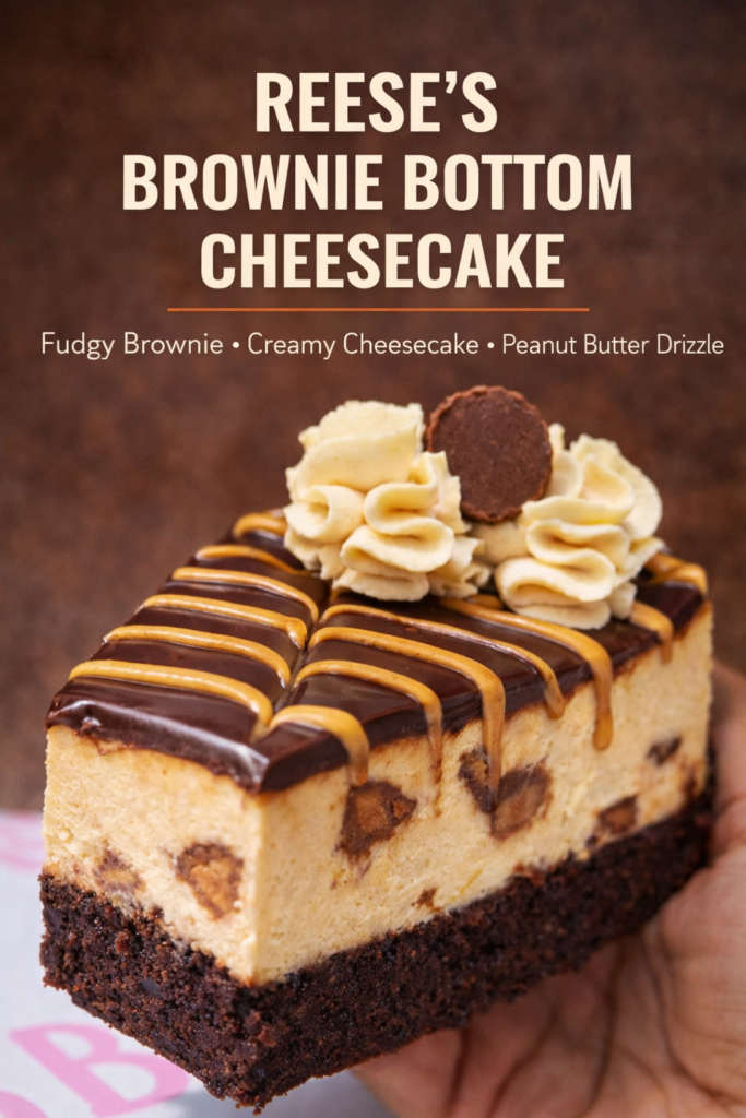 Reese’s Brownie Bottom Cheesecake Recipe (Chocolate Peanut Butter Dream)
