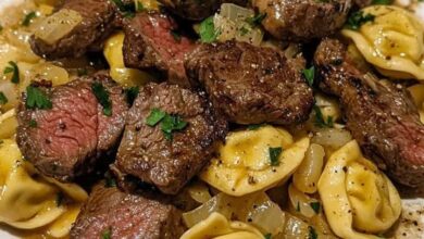 Savory Cheesesteak Tortellini in Creamy Provolone Sauce