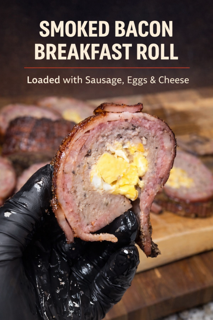 Smoked Bacon Breakfast Roll – Sausage, Eggs & Cheese Brunch Recipe