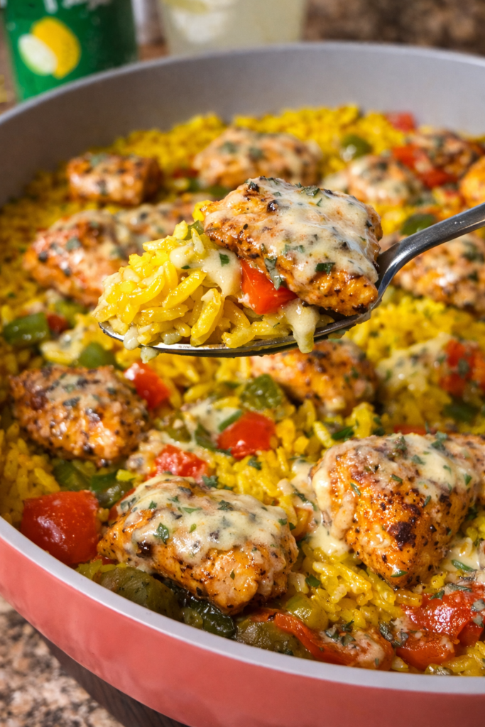 Steakhouse-Style Salmon & Turmeric Rice with Lemon Cream Sauce