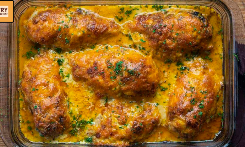Easy Cheesy Chicken Casserole with Cream of Chicken Soup