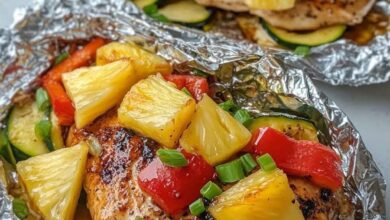 Teriyaki Chicken and Pineapple Foil Packets