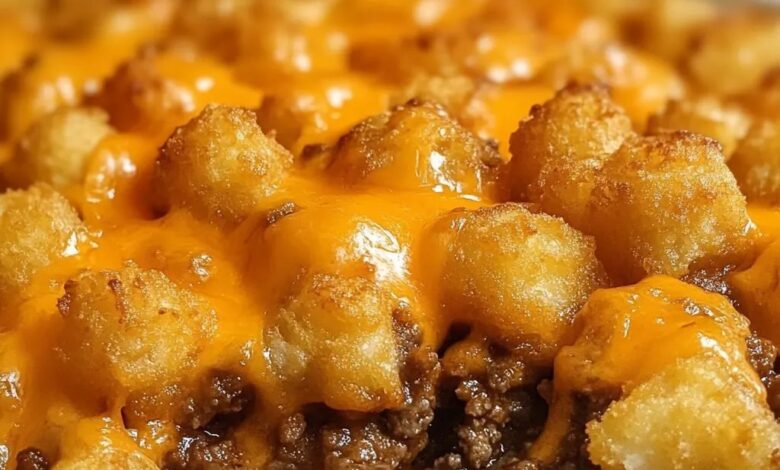 Tater Tot Casserole with Ground Beef