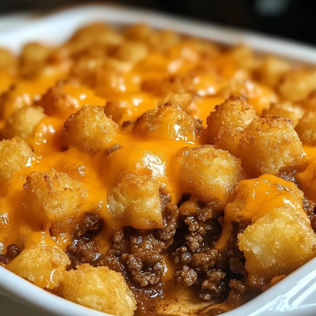 Tater Tot Casserole with Ground Beef