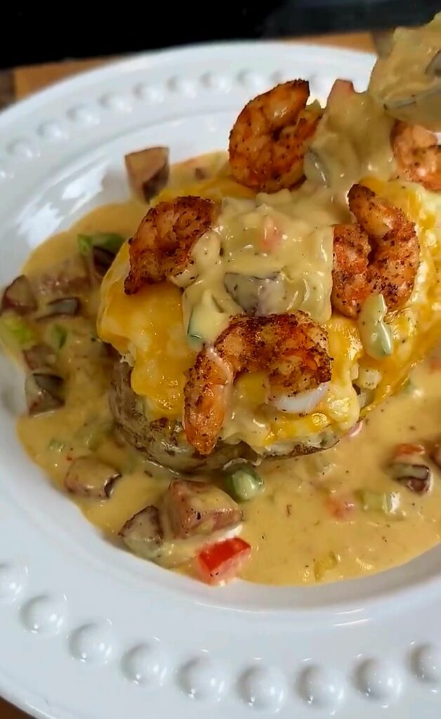 Cajun shrimp loaded potato