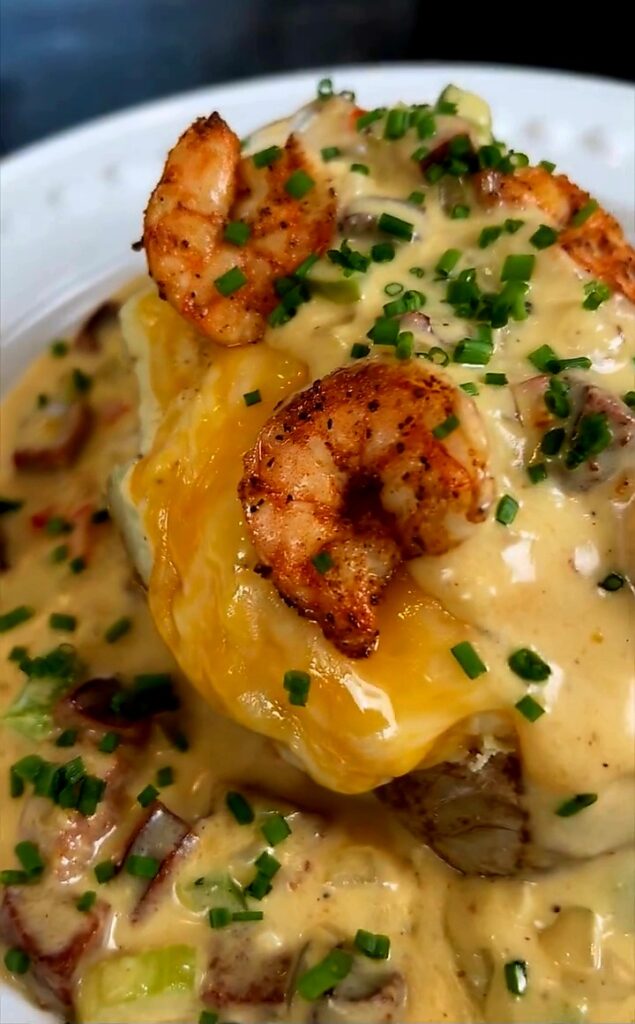 Cajun shrimp loaded potato
