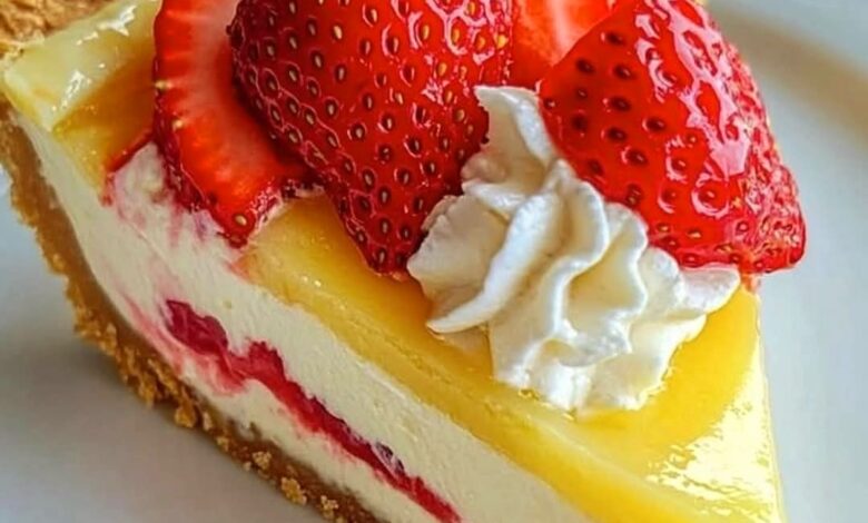 Zesty Strawberry Lemon Cheesecake