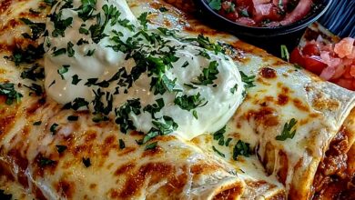 Cheesy chicken enchiladas with creamy sauce