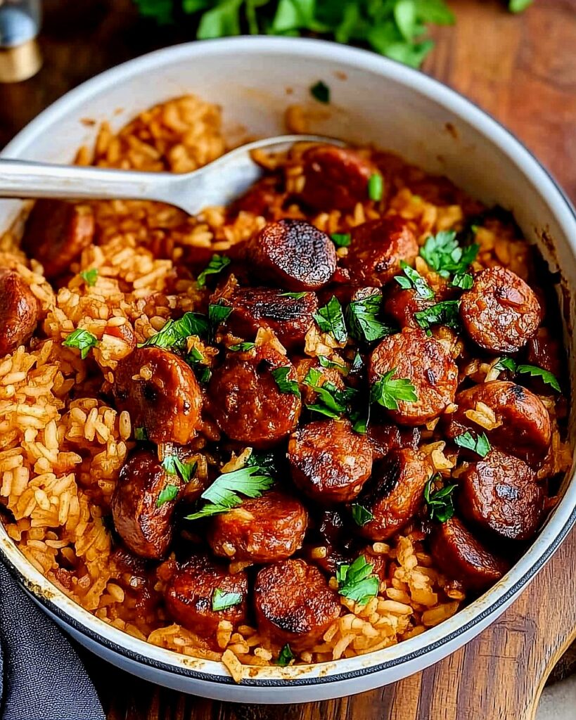 Smoky Sausage & Rice Skillet