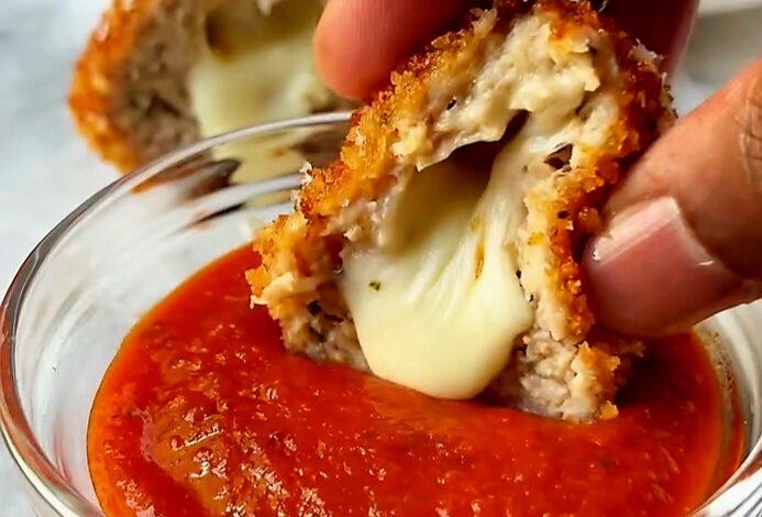 Stuffed Chicken Parm Meatballs