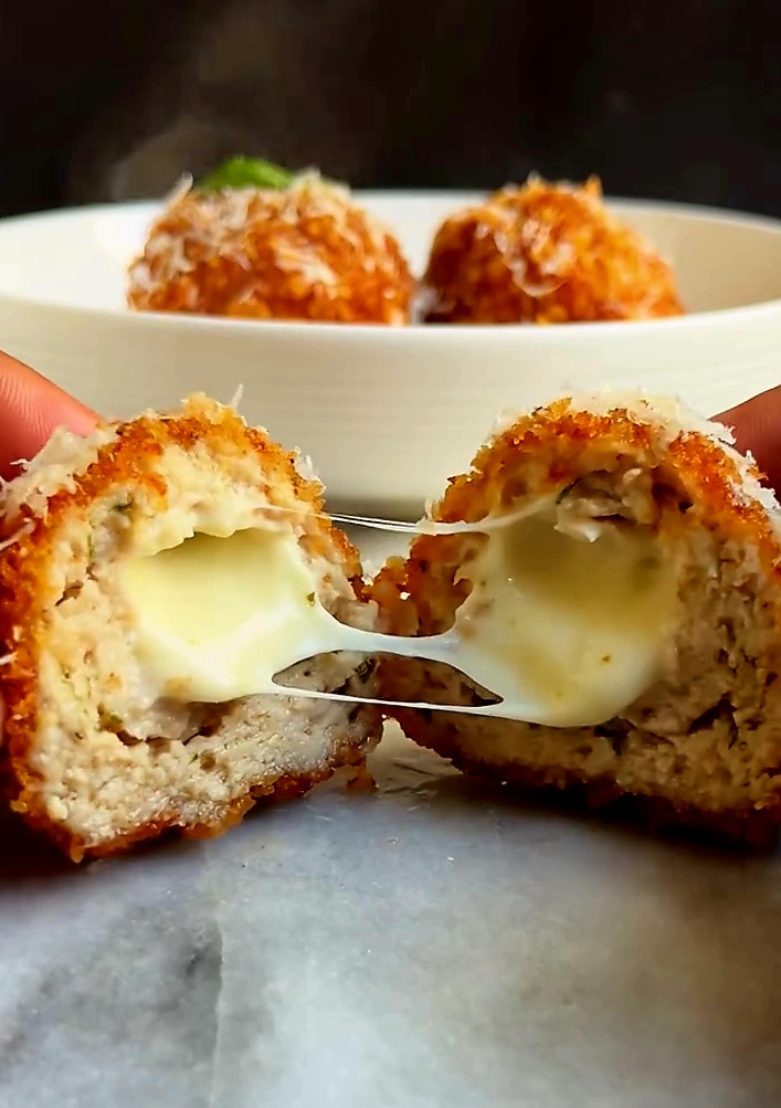 Stuffed Chicken Parm Meatballs