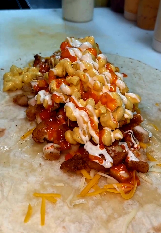 Buffalo Chicken Mac Burrito