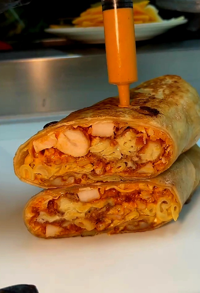 Buffalo Chicken Mac Burrito