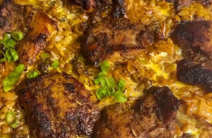 Jerk Chicken & Broccoli Orzo Skillet