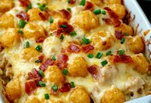 Cheesy Chicken Bacon Ranch Tater Tot Casserole