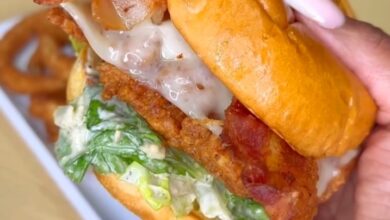 Chicken Bacon Swiss Caesar Salad Sandwich