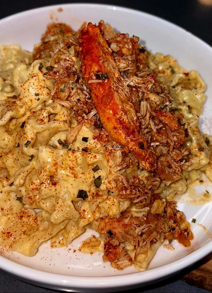 Creamy Cajun King Crab Leg Pasta