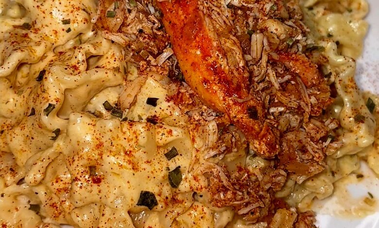 Creamy Cajun King Crab Leg Pasta