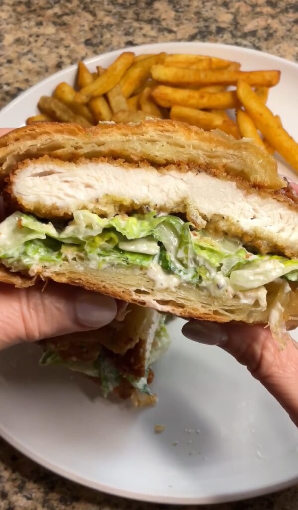 Crispy Chicken Caesar Croissant Sandwiches