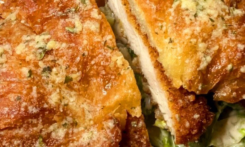Crispy Chicken Caesar Croissant Sandwiches