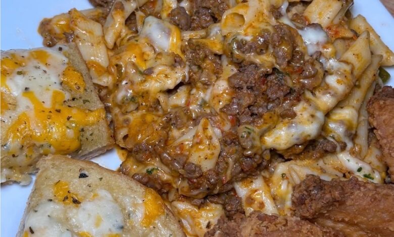Meaty, Cheesy Baked Ziti