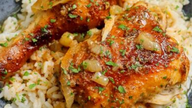 Oven-Baked Chicken and Onions