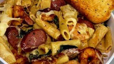 Shrimp and Sausage Pasta Bake